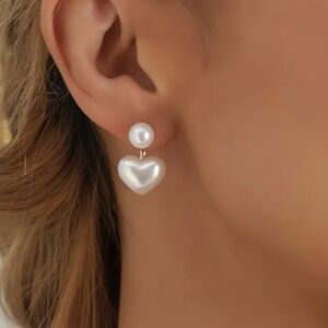 Pearl Heart Earrings